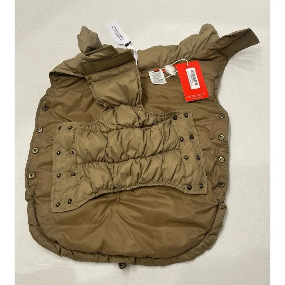 SPACE LION Dog Puffer Jacket Khaki Size 16/XL New With Tags